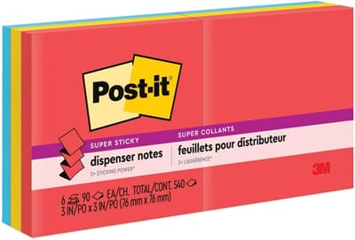 Notitieblaadjes - Zelfklevende Memo's - Snel Noteren - Extra Sterke Kleefkracht - 3x3 Inch - Neon Kleuren