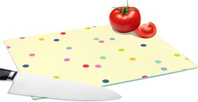 Glazen Snijplank - 28x20 - Confetti - Patronen - Pastel - Snijplanken Glas