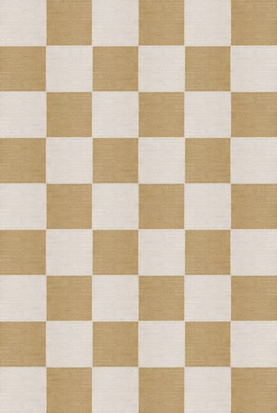 Layered Chess Flatweave Harvest Yellow Vloerkleed - 140 x 200 cm - Geel,Ivoor - Rectangular - Wol - Eetkamer, Woonkamer, Slaapkamer - Geometrisch - Retro, Modern