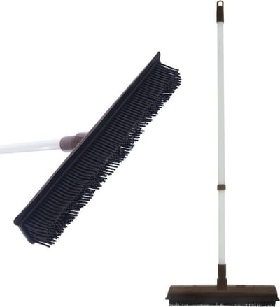 Rubberen Bezem Telescopisch 73-126 cm - Kappersbezem met Telescoopsteel - Vloertrekker - Trekker
