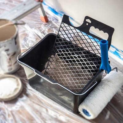 Grote Verfzeef 28x39cm Zwart met Houder voor Verfemmer