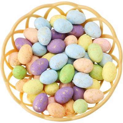 Ornement d'oeufs de Pâques Mini oeuf en mousse avec panier pour l'artisanat et les décorations de fête de Pâques de printemps