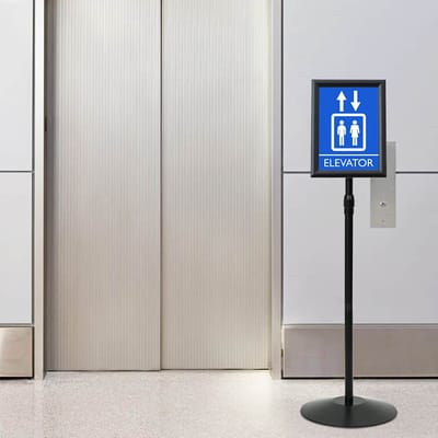 vidaXL - Pedestal - Poster - Stand - a4 - PVC - en - Staal - Zwart