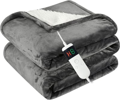 RUX® Elektrische deken 2 persoons - Elektrische deken - Deken - ‎Donkergrijs - 180cm x 130cm x 3cm