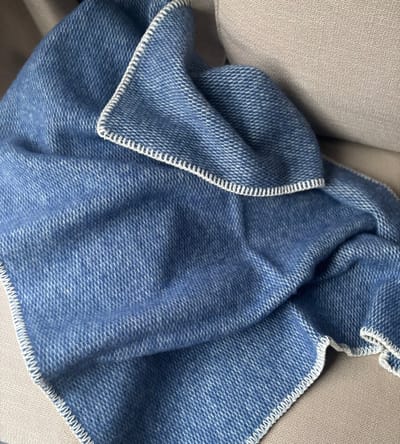 Wollen ledikantdeken - 100% wol - marineblauw - Pure Baby Love - 90x130cm