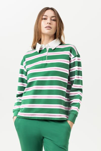 Sweatshirt Serie Touchline Stripes Lucky Green