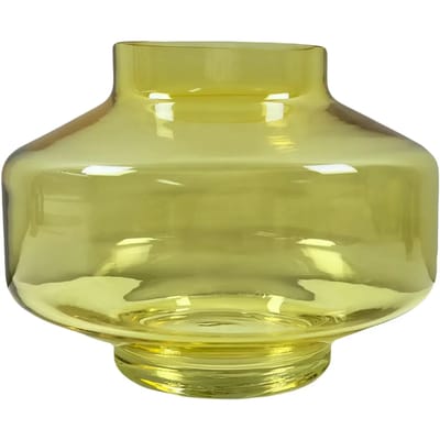 Present Time Vaas Pasmoso - Geel - 22x22x16.5cm - Glas - Modern - Bloemenvaas - Woondecoratie - Decoratieve vaas voor woonkamer of slaapkamer