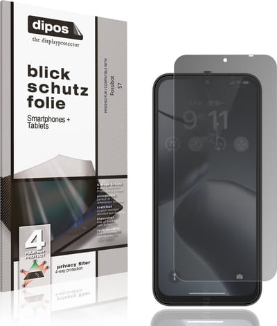 dipos – Matte Privacy Screenprotector geschikt voor Fossibot S7 | Anti-Spy Beschermfolie