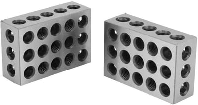 Dailygoods- Precisie Blokken 1-2-3 - Gehard Staal - 23 Gaten - Nauwkeurigheid 0,0001" - Stevig en Duurzaam - Afmetingen 1"x2"x3 - Machineblok