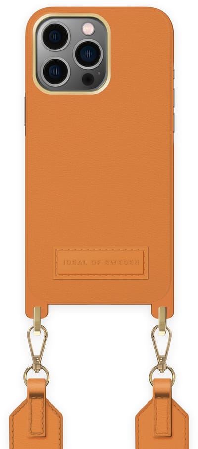 ideal of sweden athena necklace case geschikt voor Apple iphone 13 pro orange sorbet