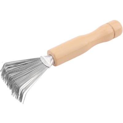 1 stuks Haarborstelreiniger Mini Vuilverwijderaar Thuis Reizen Salon Hark met Metalen Draad Draagbare Kam Borstel Houten Handvat Reinigingsgereedschap 1pc