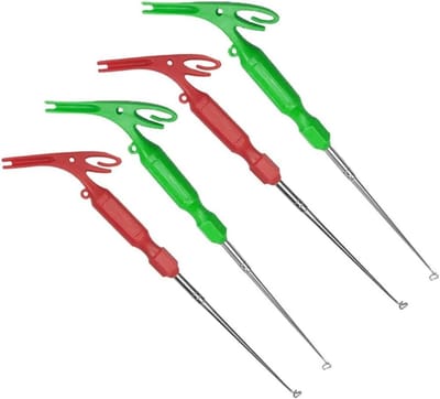 Multifunctionele Hengel Koppeling Tool Set, 4-delige RVS Haak Verwijderaar en Knoop Touw Gereedschap voor Snelle Haak Bevestiging