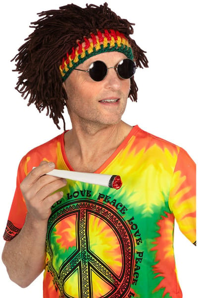 Bob Marley Muts Met Rastahaar - Jaren 60 & 70 Hippie - Volwassenen - Unisex - Een Set