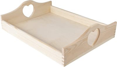Creative Deco Grote Houten Dienblad | 40 x 30 x 10.5 cm | Thee Ontbijt Dienblad met Handvatten | Voor Bed om te Eten