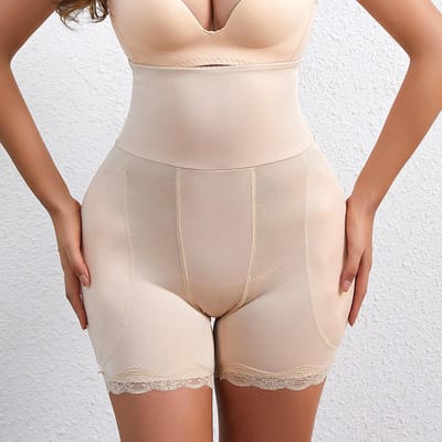 Wow Peach - Hoge Taille Padded Shapewear - Hips & Butt Lift Short - Hipdips - Tegen hipdips - Heup en Billen Vulling - Corrigerend Ondergoed - Shaping Broek - Comfort Short - Tummy Controle - Nude - XL