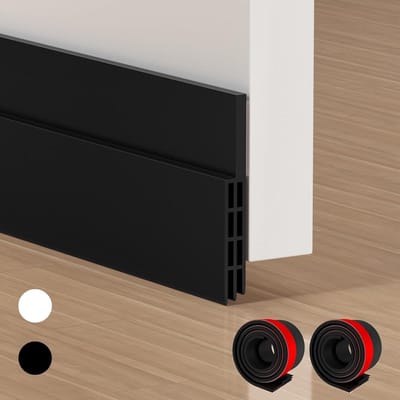 Allecto Premium - Lijm Onder Deur Sweep Weer Strippen - Geluiddichte Rubber Bodem Seal - Tochtstopper - 39" Lengte x 2" Breedte - Set van 2 - Thuis of Kantoor Gebruik