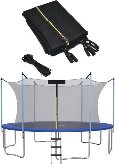 Trampoline Veiligheidsnet - Vervangend Net - Veilig Spelen - Weerbestendig PE Materiaal - 6-16ft Rond - Grijs