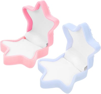 Juwelendoosjes Ster - Opbergdoosjes Sieraden - Sieraden Opbergen - Met Beschermende Binnenzijde - 6x6x3.8cm - Roze Hemelsblauw