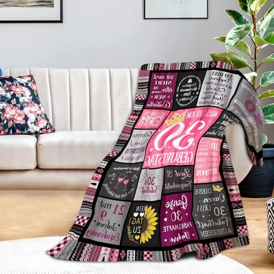 Verjaardagscadeau voor 30-jarige Vrouw - Grappige Decoratie, Cozy Dekentje, Perfect voor Vriendin, Zus of Collega - 150x130CM
