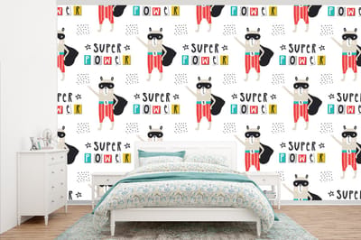 Behang - Fotobehang Jongens - Patroon - Superheld - Breedte 345 cm x hoogte 220 cm