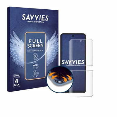 Savvies - Screenprotector voor Motorola Razr 60 Ultra - Folie Beschermfolie transparant volledig dekking 4 Stuks
