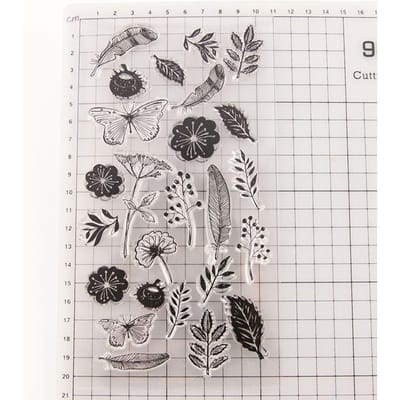Vlinder Plant Decoratie Transparante Stempel voor DIY Clear Rubber Stempelvel Cling Scrapbooking Fotoalbum Papierkaart Diy Craft