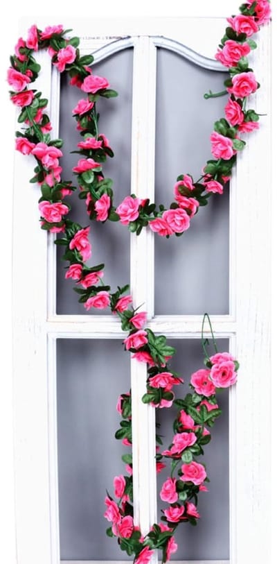 Dailygoods- Kunstrozenslinger 250 cm - Decoratieve Bloemenkrans - Kunstbloemen - Slinger voor Bruiloft - Wanddecoratie - Zijde Rozen - Bloemenslinger