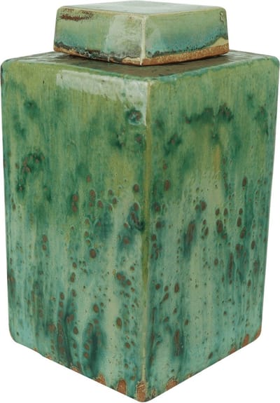 Fine Asianliving Chinese Gemberpot Porselein Groen Handgemaakt D19xH30cm