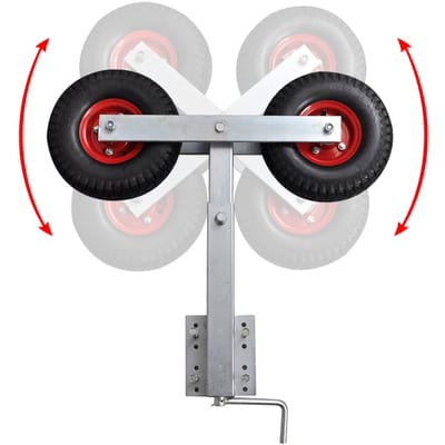 Supports de Remorque de Bateau Ensemble Double Roue Hauteur Réglable 59 84 cm