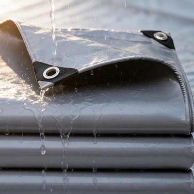 Waterdicht Afdekzeil - Beschermhoes Zeil - Buiten Spullen Dekken - Scheurvast PVC Materiaal - 150 x 220 cm - Grijs