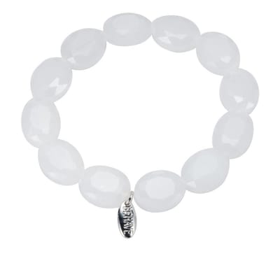 Behave - Rekarmband witte kralen met facet - minimal chic - 16,5 cm