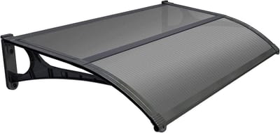 Luifel - Zonnescherm Deur - Bescherming Buiten - Holle Kamer Polycarbonaat - 100x135 cm - Grijs