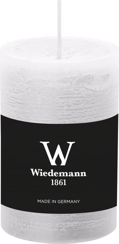 Wiedemann Cilinderkaars/stompkaars - rustieke kaars - wit - 6 x 9 cm - 30 branduren