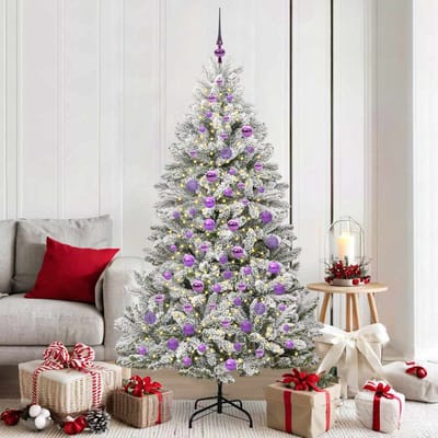 vidaXL - Kunstkerstboom - 180 - cm - 300 - LED's - Warmwit - PVC - en - Staal