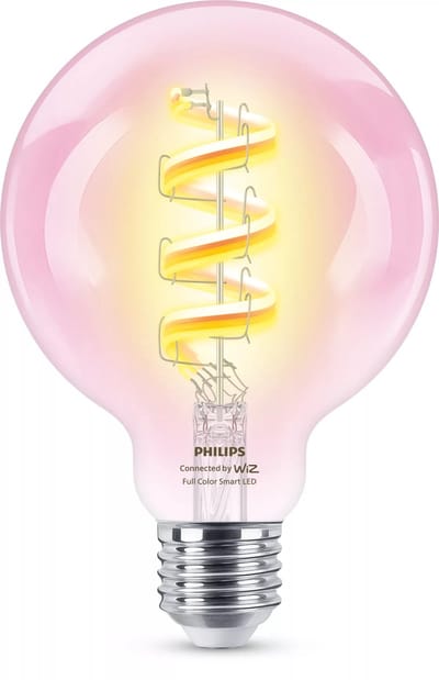 Philips Smart LED Globe Filament - Slimme LED-verlichting - Gekleurd en Wit licht - E27 - Transparant - 40W - Wi-Fi