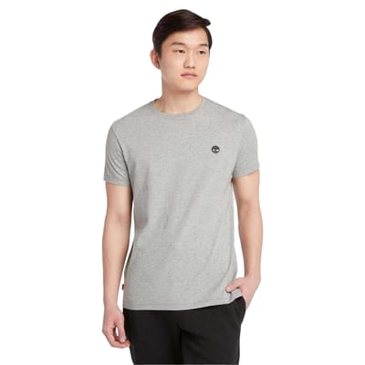 Timberland Heren Oyster River Boom Logo Katoen Slim T-shirt (Grijs)