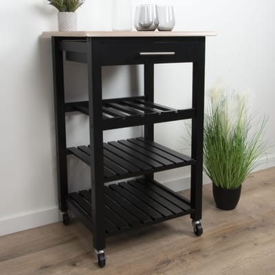 Milton & Oldbrook Keukentrolley Linz Zwart