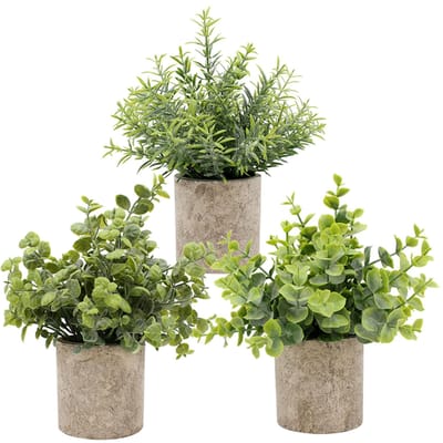 3 stks Ingemaakte Kunstplant Nep Groen Gras Bladeren Kunstmatige Simulatie Planten Sets voor Thuis 3 pack beige