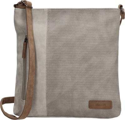 Beagles Brunete Schoudertas Dames - Crossbodytas met verstelbare schouderband - Tas van Imitatieleder met ritssluiting - Lichtgrijs