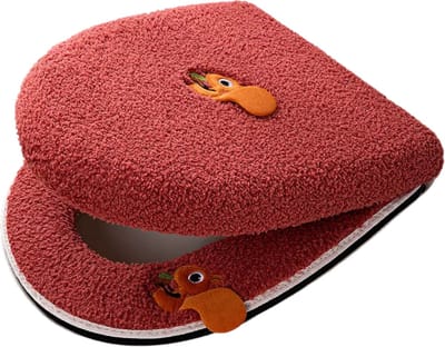 Bovista Wc Bril Hoes - Toiletbril Cover - Toiletbril - Wc Deksel - Toiletafdekking - Verwarmde Wc Bril - (Niet Elektrisch) - Zacht - Rood