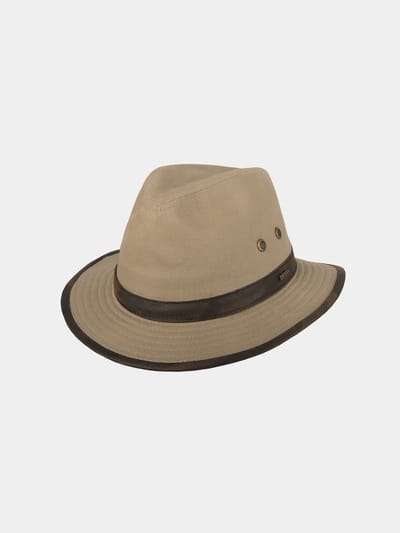 Hatland - UV-Fedora hoed voor volwassenen - Warwick - Beige - maat 59CM