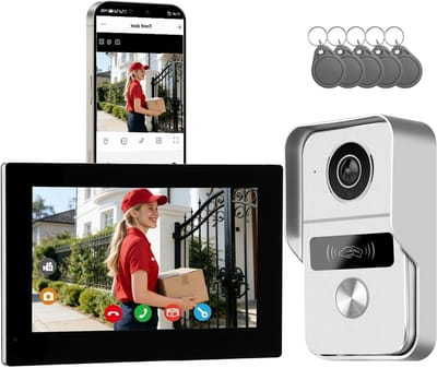 Video Intercom Kit - Deurcamera Systeem - Toegang Beveiligen - Tweeweg Audio - 7 Inch Scherm - Zwart