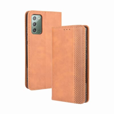 Coverup Hoesje - Geschikt voor Samsung Galaxy S20 FE Hoesje - Coverup Vintage Style Book Case - Bruin