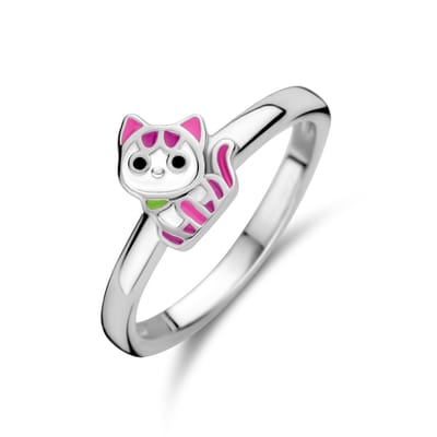 Gerhodineerd Zilver Ring Poes 1335404