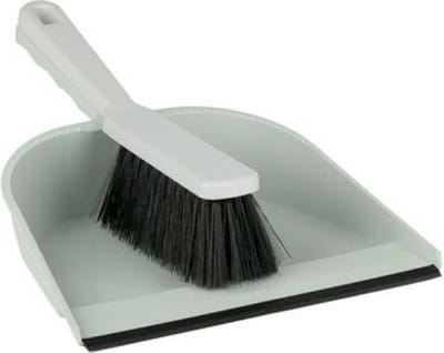 Lifetime Clean Stoffer en blik - kunststof - 32x23 cm - rubber rand