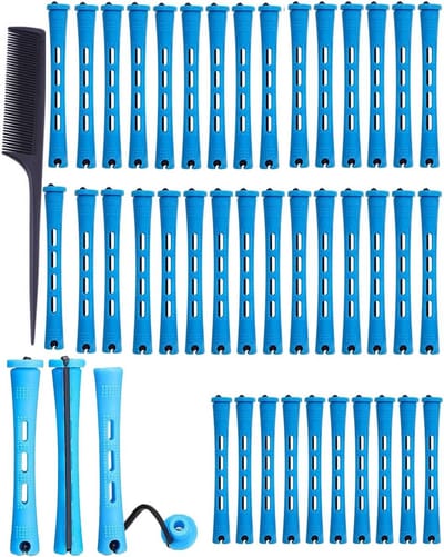 Kleine blauwe haarrollers van 1 cm met kammen, perfect voor vrouwen die krullen willen maken, haarstylingset voor een prachtige look