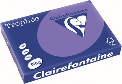Clairefontaine Trophée Intens, gekleurd papier, A3, 160 g, 250 vel, violet 4 stuks