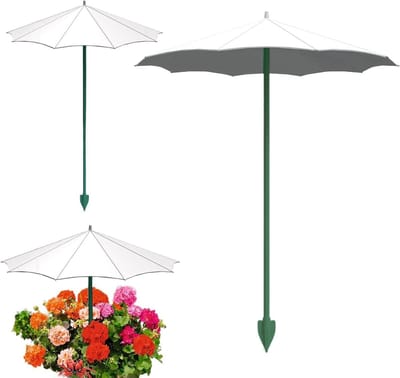 Kleine Zonparaplu's - Plantenscherm - Planten Beschermen - Versterkte Glasvezel - 3 Stuks - Wit