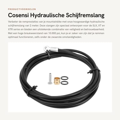 Dailygoods- Remleiding Felsset 2M - Hoogwaardige Remleiding Sleutel - Schokbestendig - Lichtgewicht - Hoge Temperatuurweerstand - Betrouwbare Prestaties - Remslang