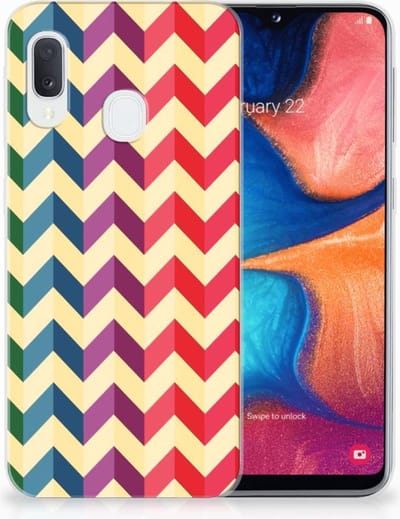 Samsung Galaxy A20e TPU bumper Zigzag Multi Color